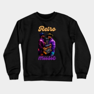 Rétro music vintage colorful graphic design artwork Crewneck Sweatshirt